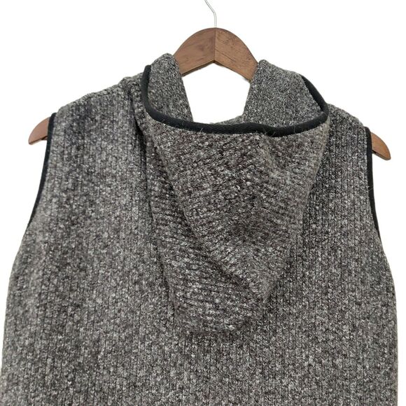 Anthropologie Greylin Vest Womens M/L Gray Wool Hooded Button Knitted Casual - Picture 8 of 11